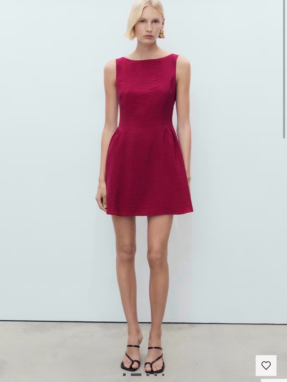 MANGO Red SHORT FLARED DRESS sz 6 NWT